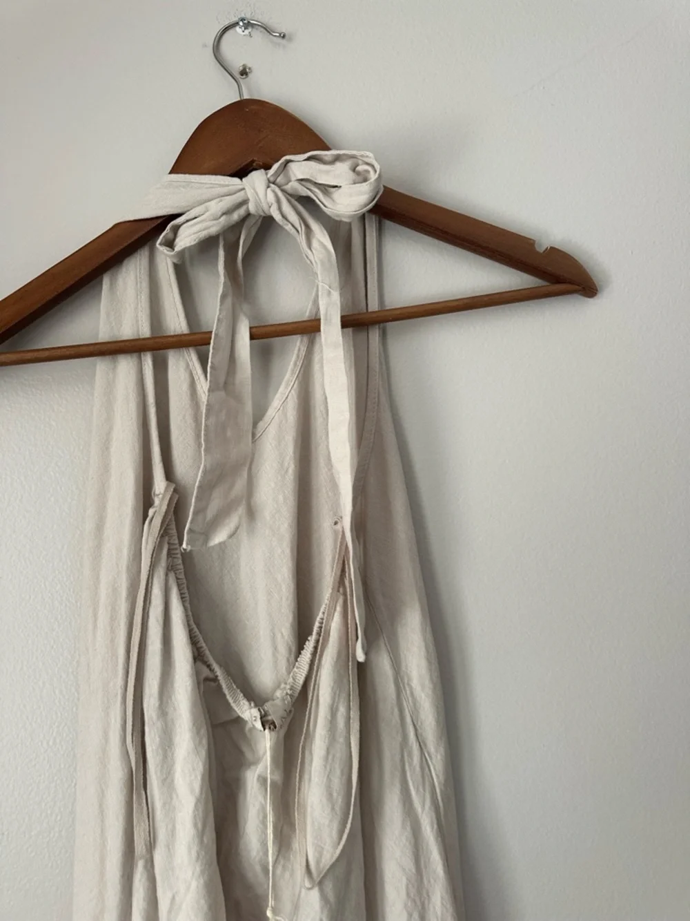 Ivory Halter Tie-Back Maxi Dress - Picture 5 of 6